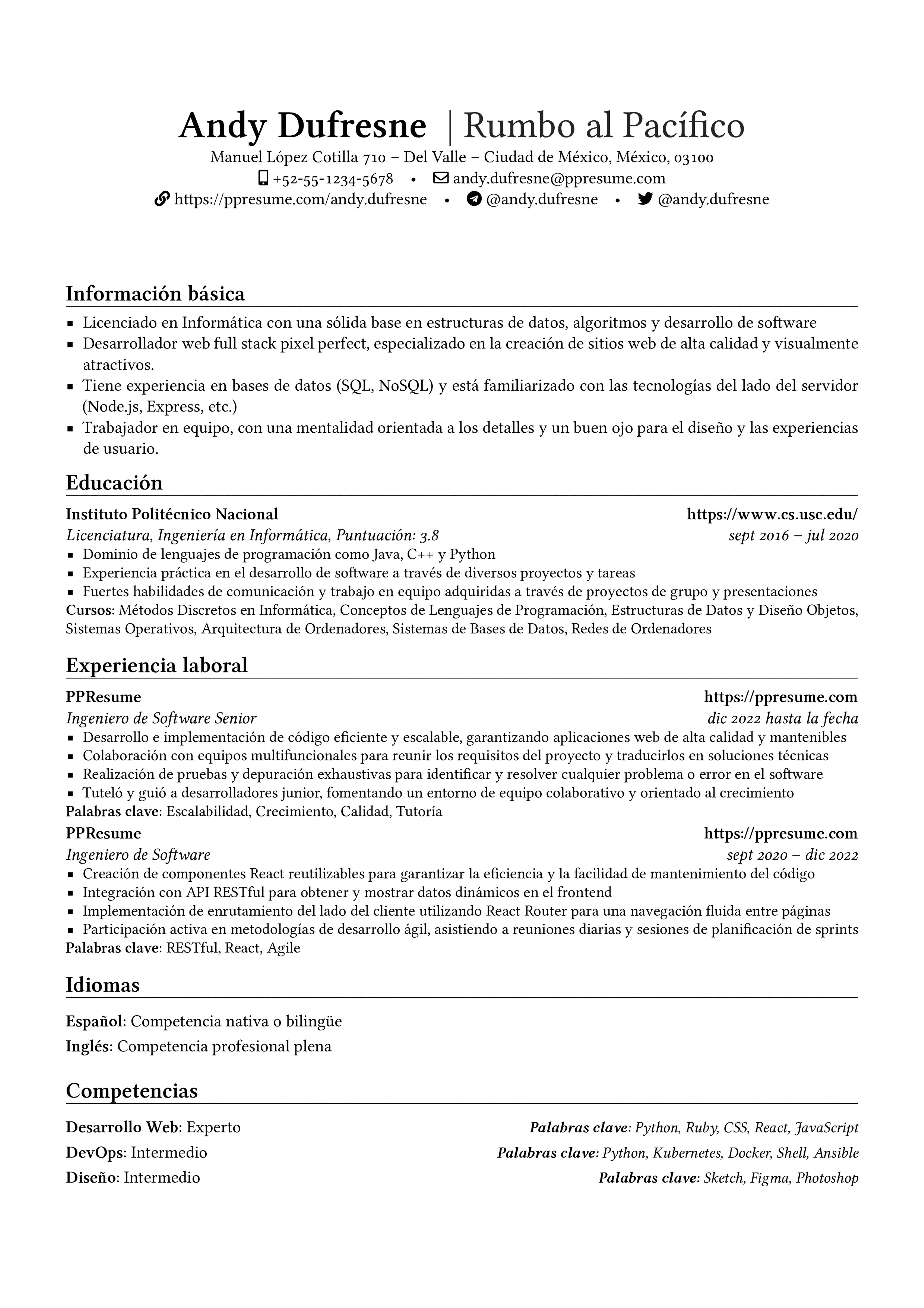 Spanish Resume